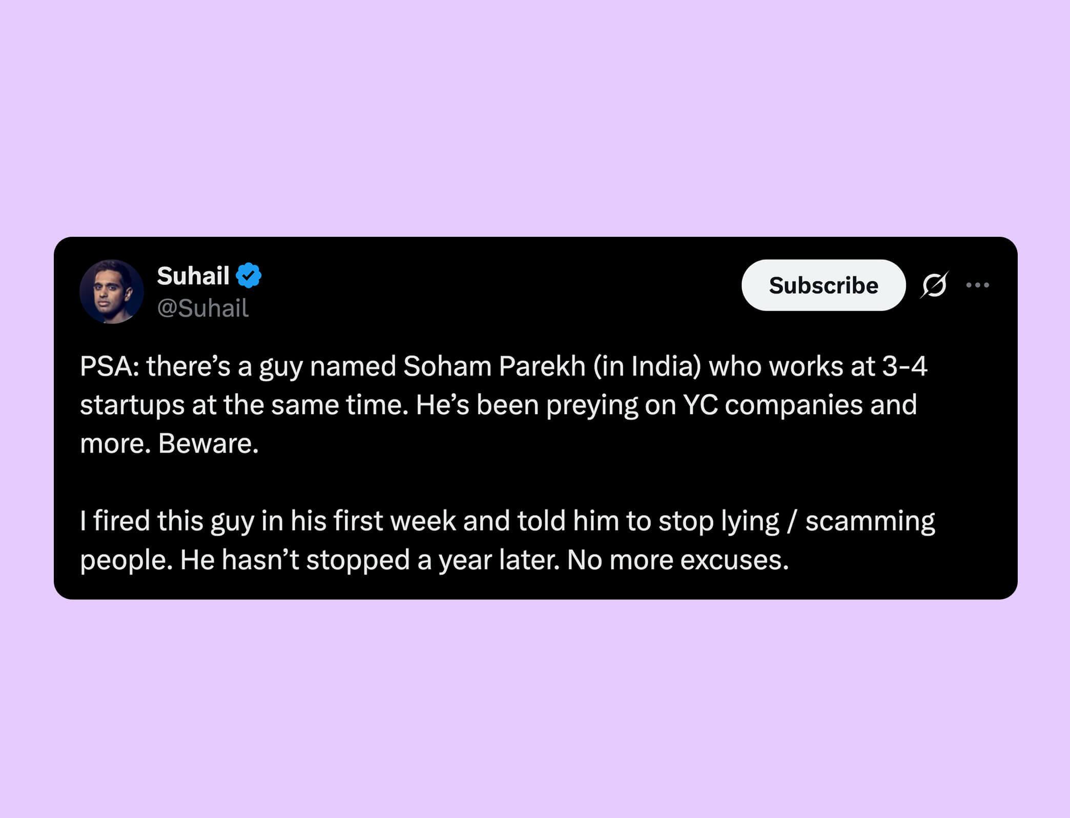 Original Soham tweet