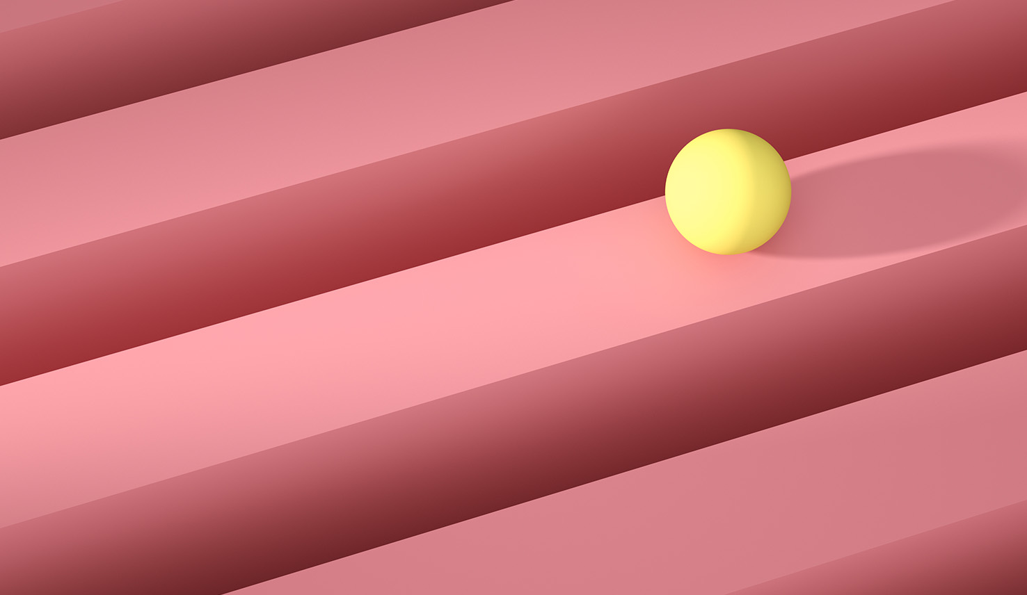 Rolling ball on red lined surface