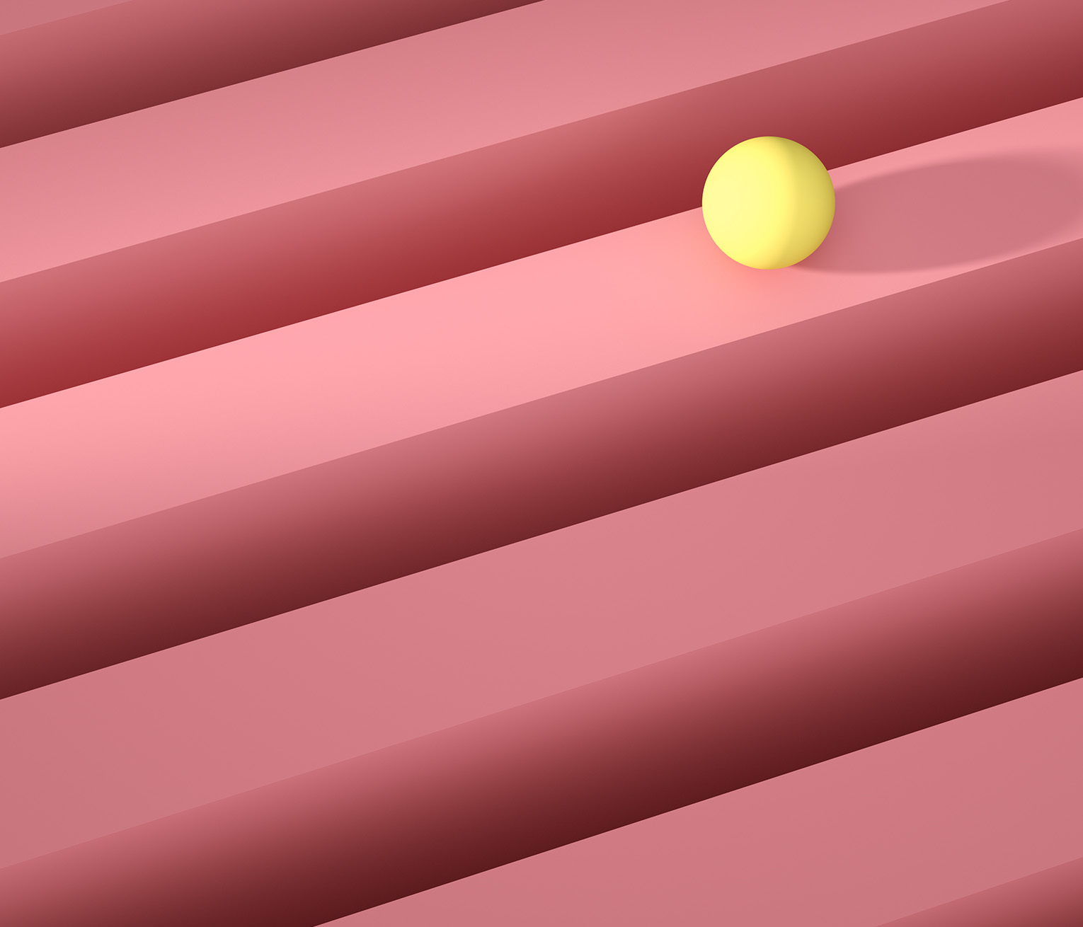 Rolling ball on red lined surface